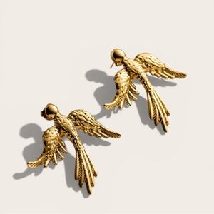 Gold Flying Lucky Bird Earrings